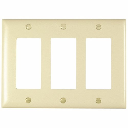 Legrand TP263-LA Standard Wallplate, 3 Gangs, 4.7 in H x 6.563 in W