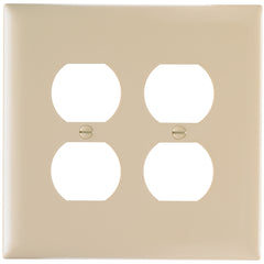 Legrand TPJ82I Pass & Seymour Jumbo Wall Plate, Duplex 2 Gang, 6 in, Thermoplastic