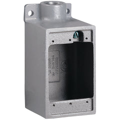 Hubbell FD-2 FD Series Dead End Cast Device Box, Copper Free Aluminum, 28 cu-in Capacity, 1 Gang, 1 Outlet