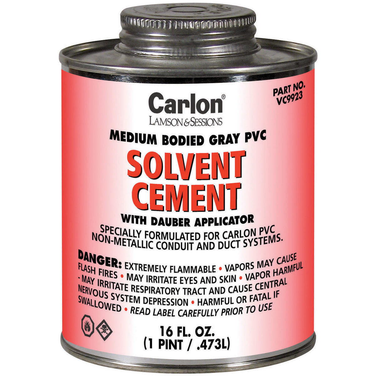 ABB VC9923 CAR CEMENT PVC GRAY SOLVENT 1 PT BRUSH