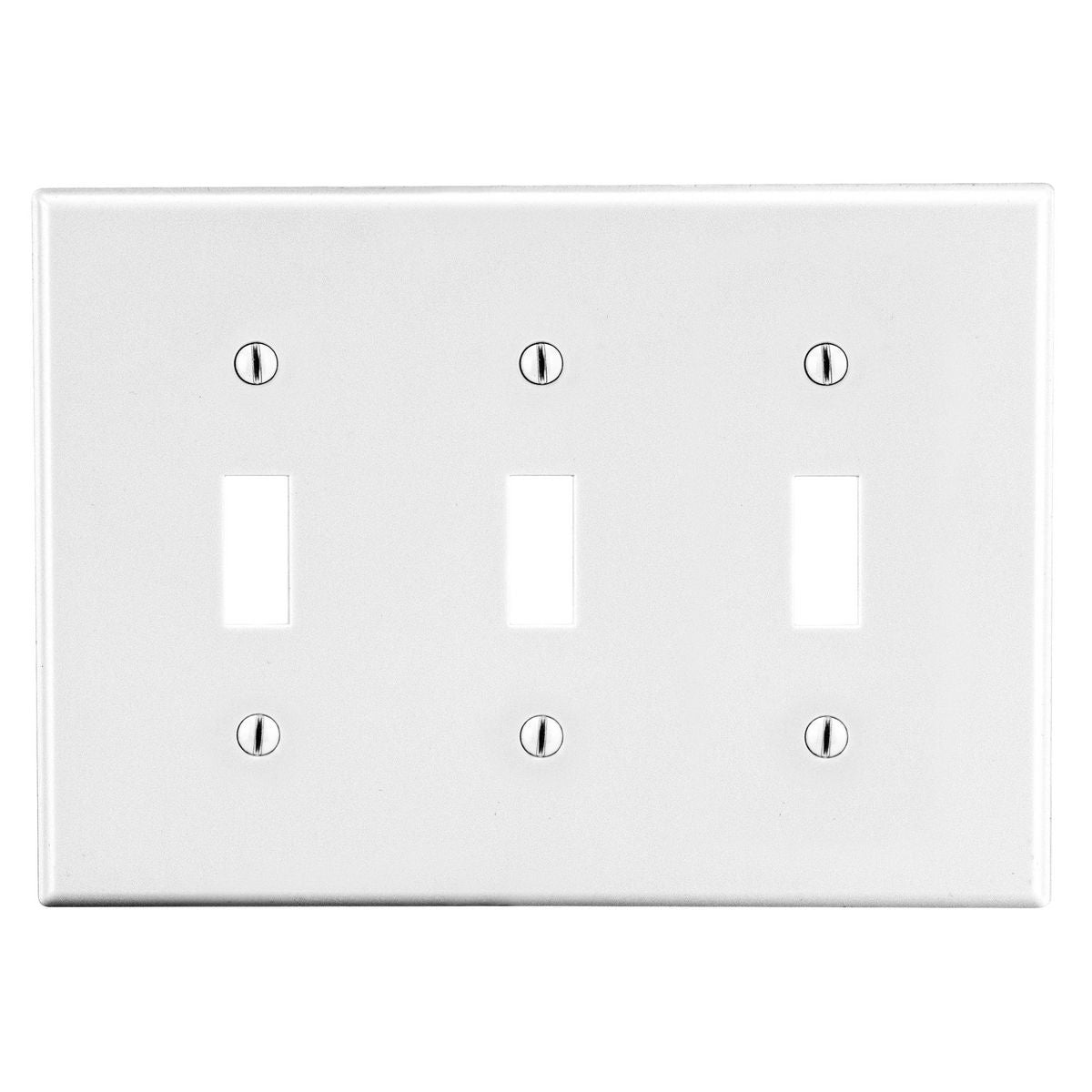 Hubbell P3W Wallplate, 3-G, 3 TOG, WH