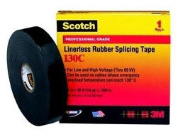 3M 7010351912 Scotch Linerless Rubber Splicing Tape 30 ft Length 3/4 in Width 30 mil Thickness Black