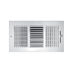 T A Industries Inc 103M12X06 Ceiling Register, 3-Way Stamped, 12 in x 6 in, Steel, White