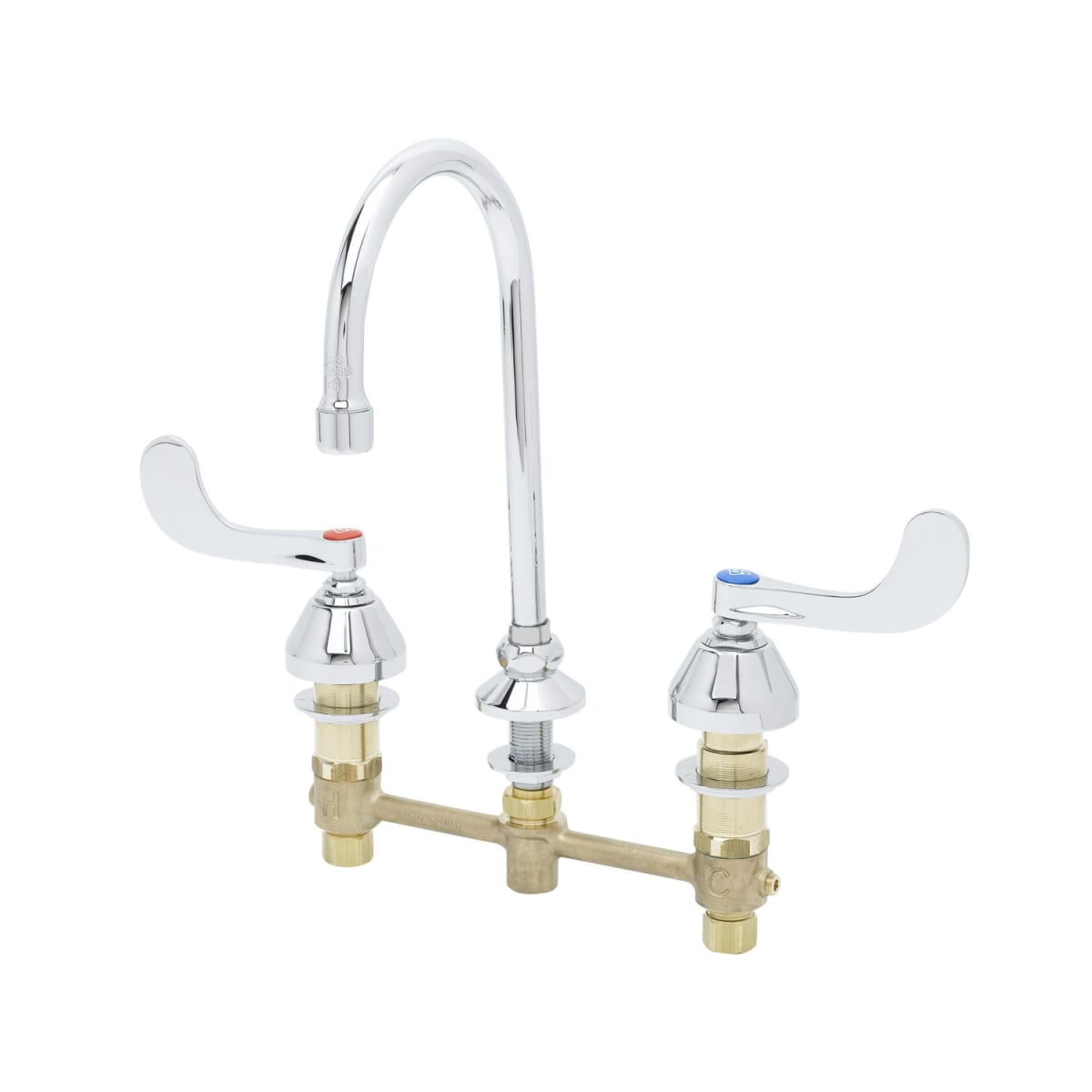 T&S Brass B-2866-05 Medical Faucet, 2.2 GPM, 8 In Centers, 4 Wrist Action Handles