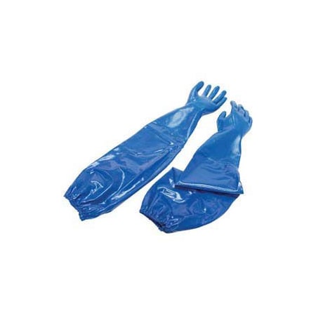 Honeywell North NK803ES10 Nitri-Knit Supported Nitrile Gloves Elastic Extended Cuff Interlock Lined Size 10 Blue