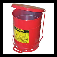 Justrite 9100 Red Oily Waste Can 6 Gal Foot Operated Cover