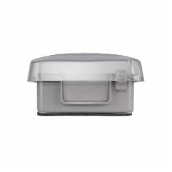 Intermatic WP5220C 2-Gang Vertical Hinge 2-1/4 Inch Extra Duty Clear Plastic Receptacle Cover with Guard Insert