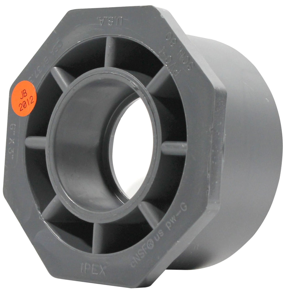 IPEX 036633 6 x 3 PVC SCH-80 Reducer Bushing Spigot x Socket Xirtec-140