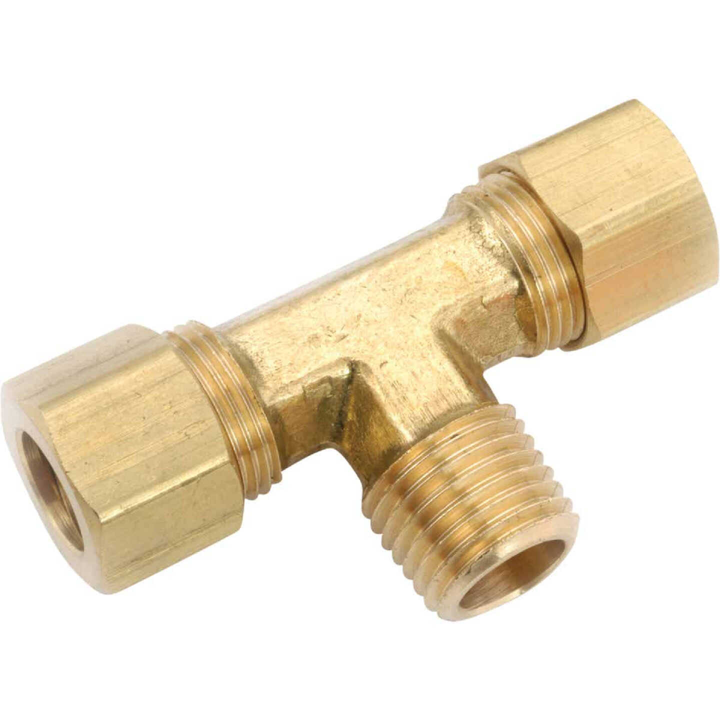 ANDERSON METALS Anderson Metals 750072-0604 3/8 In C x 1/4 In MPT Compression Brass Tee (Each)