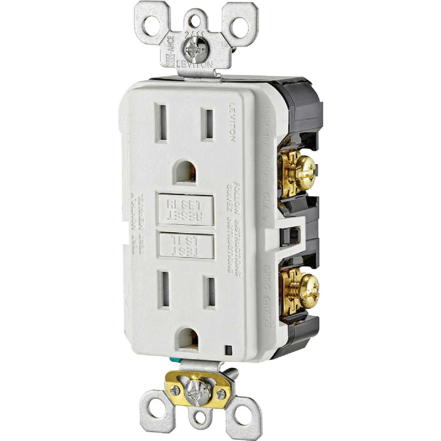 LEVITON Leviton RN2-GFTR1-0KW SmartLockPro Self-Test Tamper Resistant GFCI Outlet 15A 125V (1-Pack) LVTRN2GFTR10KW
