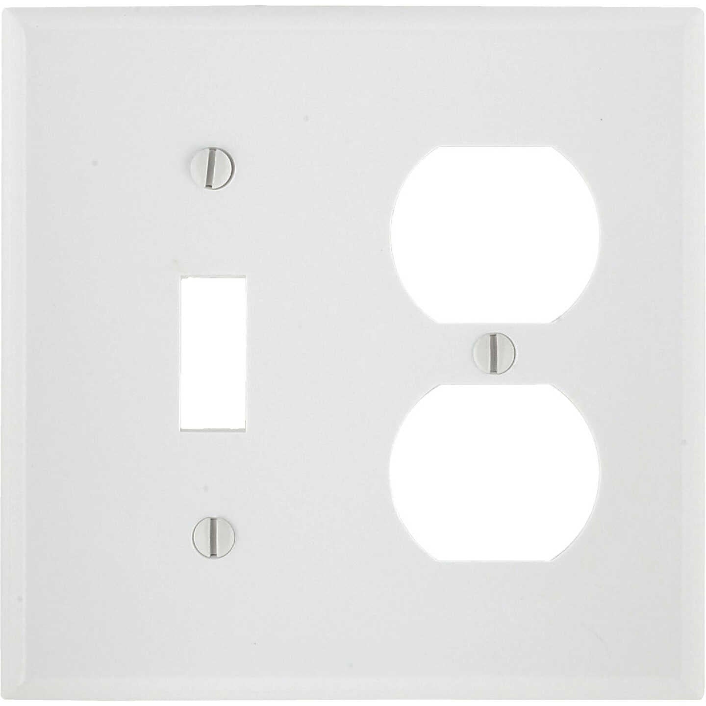 LEVITON Leviton R72-88105-00W Oversized 2-Gang Thermoset Single Toggle/Duplex Outlet Wall Plate (1 Pack)