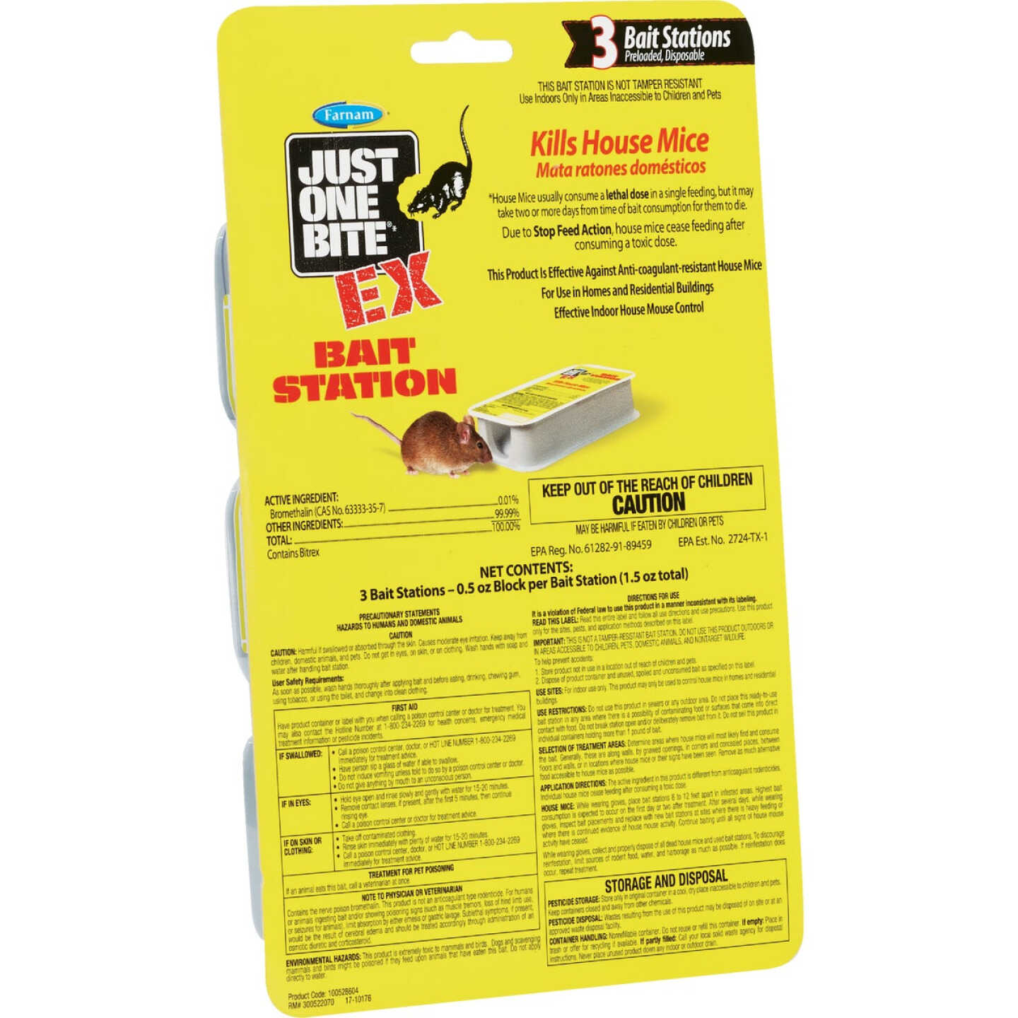 JUST ONE BITE Just One Bite 100528604 Disposable Mouse Bait Station 3-Pack
