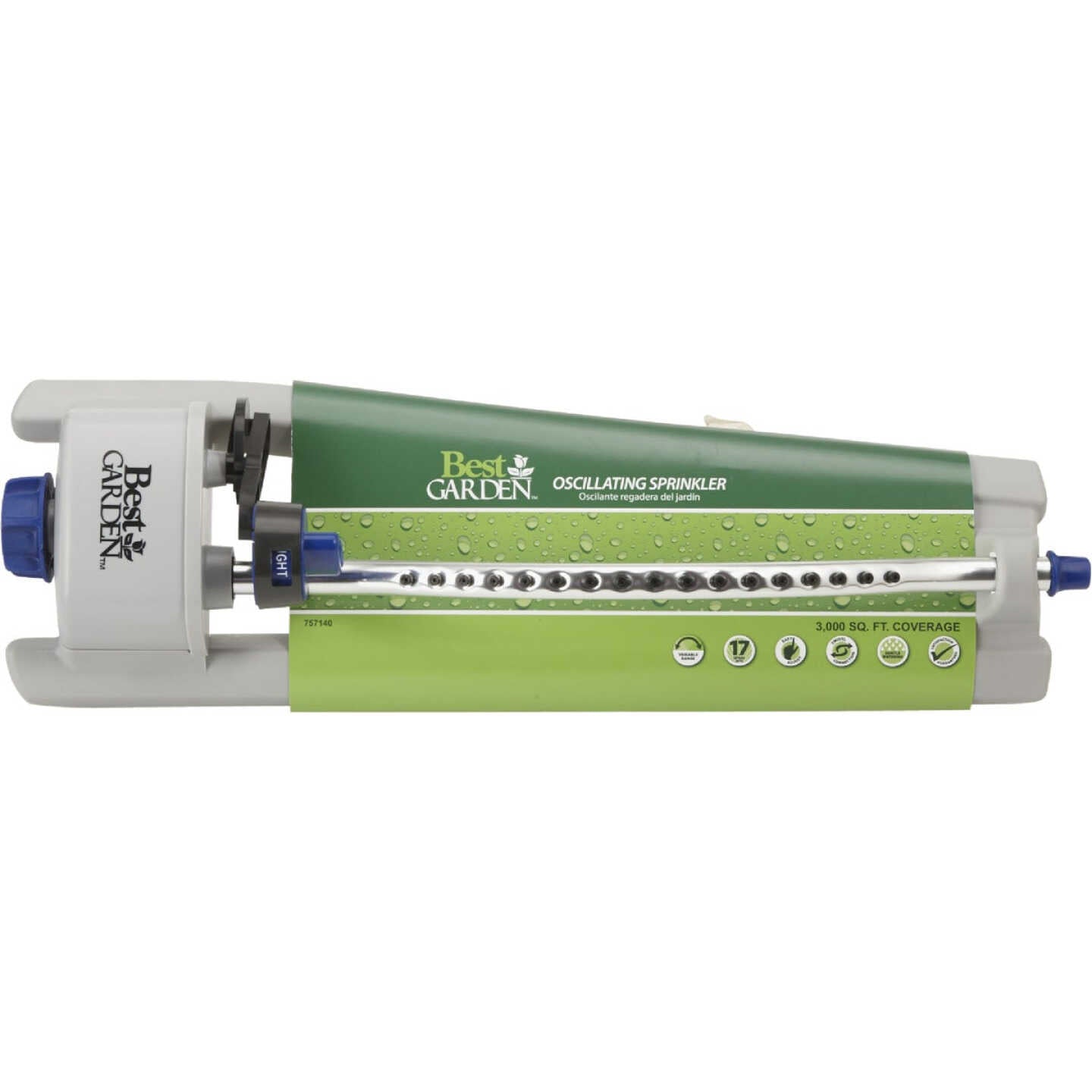 BEST GARDEN Best Garden 56607 Poly 3000 Sq. Ft. Oscillating Sprinkler