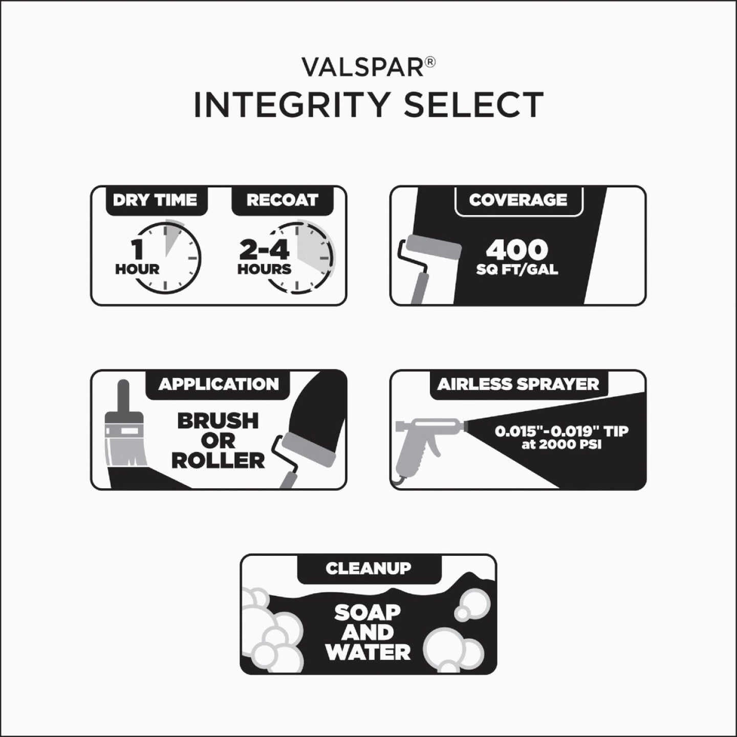 VALSPAR Valspar 028.0052002.007 Integrity Select Paint & Primer Satin Interior Paint 1 Gal