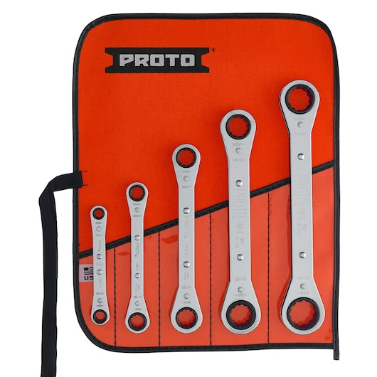 PROTO Proto J1190A Ratcheting Box Wrench Set 5-Piece (1/4 to 3/4 in)