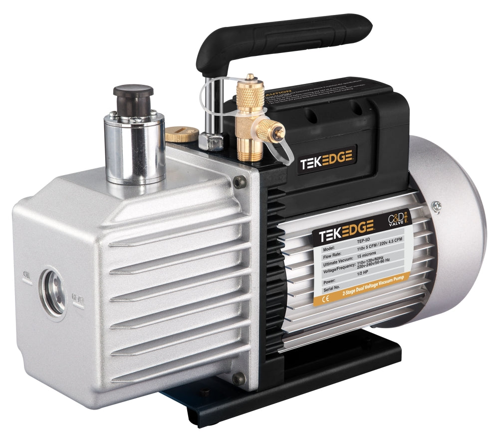 C&D Valve TEP-5D Vacuum Pump 1/2 HP 5 CFM 110/220 V