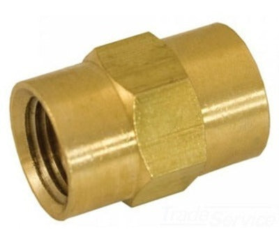 Jones Stephens P10038 1/2 Inch FIP x FIP Yellow Brass Coupling