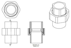 Jones Stephens C75502 1/2 x 1/2 C x C Lead-Free Wrot Copper Union