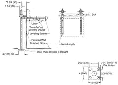 Jay R Smith 070019M32 Adjustable Lavatory Support with Concealed Arms