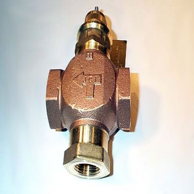 Johnson Controls VG7842NT 1 inch Three-Way Mixing Globe Valve Brass Trim