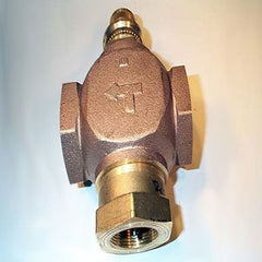 Johnson Controls VG7842RT 1-1/2 Inch NPT 3-Way Mixing Valve Brass Trim 28.9 Cv