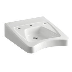 Kohler K-12634-0 Morningside 3-Hole Vitreous China Wall Mount Lavatory Sink 20 inch x 27 inch Replacement MPN