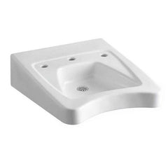 Kohler K-12634-0 Morningside 3-Hole Vitreous China Wall Mount Lavatory Sink 20 inch x 27 inch Replacement MPN