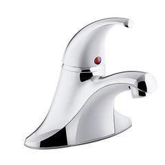 Kohler K-15182-4RA-CP Coralais Single Handle Centerset Lavatory Faucet with Metal Pop-Up, Polished Chrome