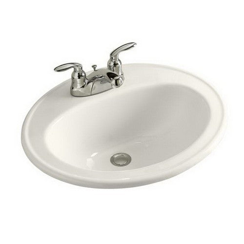 Kohler K-2196-4-96 Pennington 1-Basin Vitreous China Self-Rimming Countertop Lavatory, 20-1/4 inch x 17-1/2 inch, Biscuit