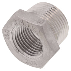 Merit Brass K414-1208 Hex Head Pipe Bushing, 3/4 x 1/2 in Nominal, MNPT x FNPT End Style, 150 lb, 304/304L Stainless Steel, Import