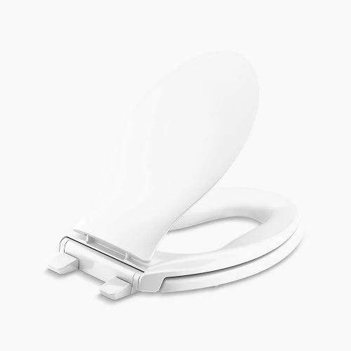 Kohler K-4732-RL-0 Transitions ReadyLatch Quiet-Close Grip-tight Solid Polypropylene Elongated Toilet Seat, White