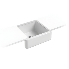 Kohler K-5665-0 Whitehaven Single Bowl Kitchen Sink with Tall Apron (23-1/2 inch L x 21-9/16 inch W x 9-5/8 inch D)