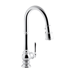 Kohler K-99259-CP Artifacts Deck Mount Pull-Down Kitchen Sink Faucet, 1.5 gpm