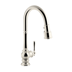 Kohler K-99259-SN Artifacts Deck Mount Pull-Down Kitchen Sink Faucet, 1.5 gpm