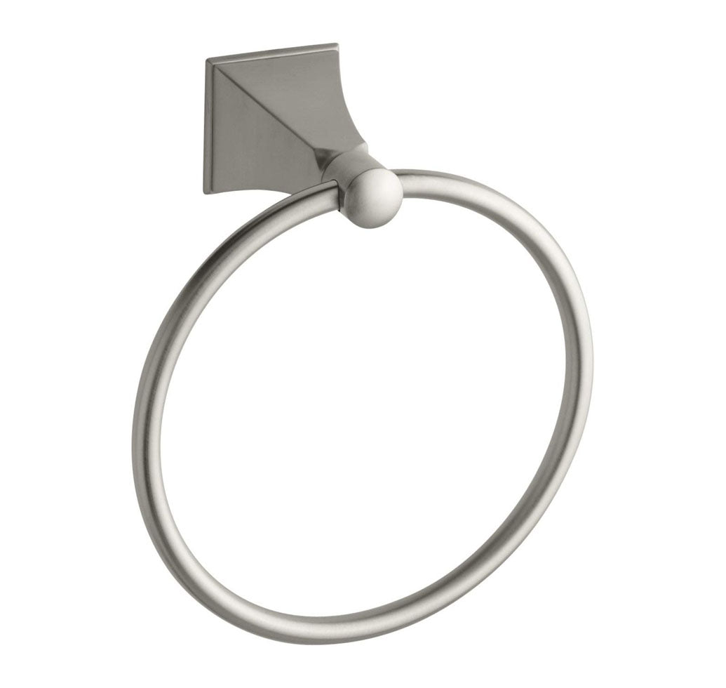 KOHLER 087206414626 Memoirs Stately Towel Ring Brushed Nickel