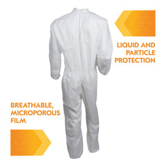 KleenGuard 44306 A40 Liquid Particle Protection Disposable Coverall 3XL White Microporous Film Laminate