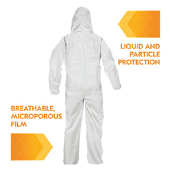 KleenGuard 44322 A40 Liquid Particle Protection Disposable Coverall, M, White