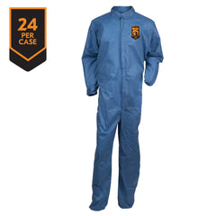 KleenGuard 58502 A20 Breathable Lightweight Disposable Coverall M Blue Denim SMS Fabric