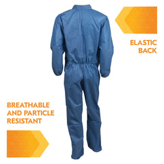 KleenGuard 58502 A20 Breathable Lightweight Disposable Coverall M Blue Denim SMS Fabric