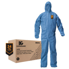 KleenGuard 58514 A20 Breathable Particle Protection Coveralls XL Blue Case of 24