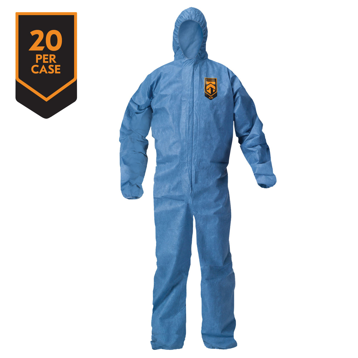 KleenGuard 58517 A20 Breathable Lightweight Disposable Coverall, 4XL, Blue, SMS Fabric