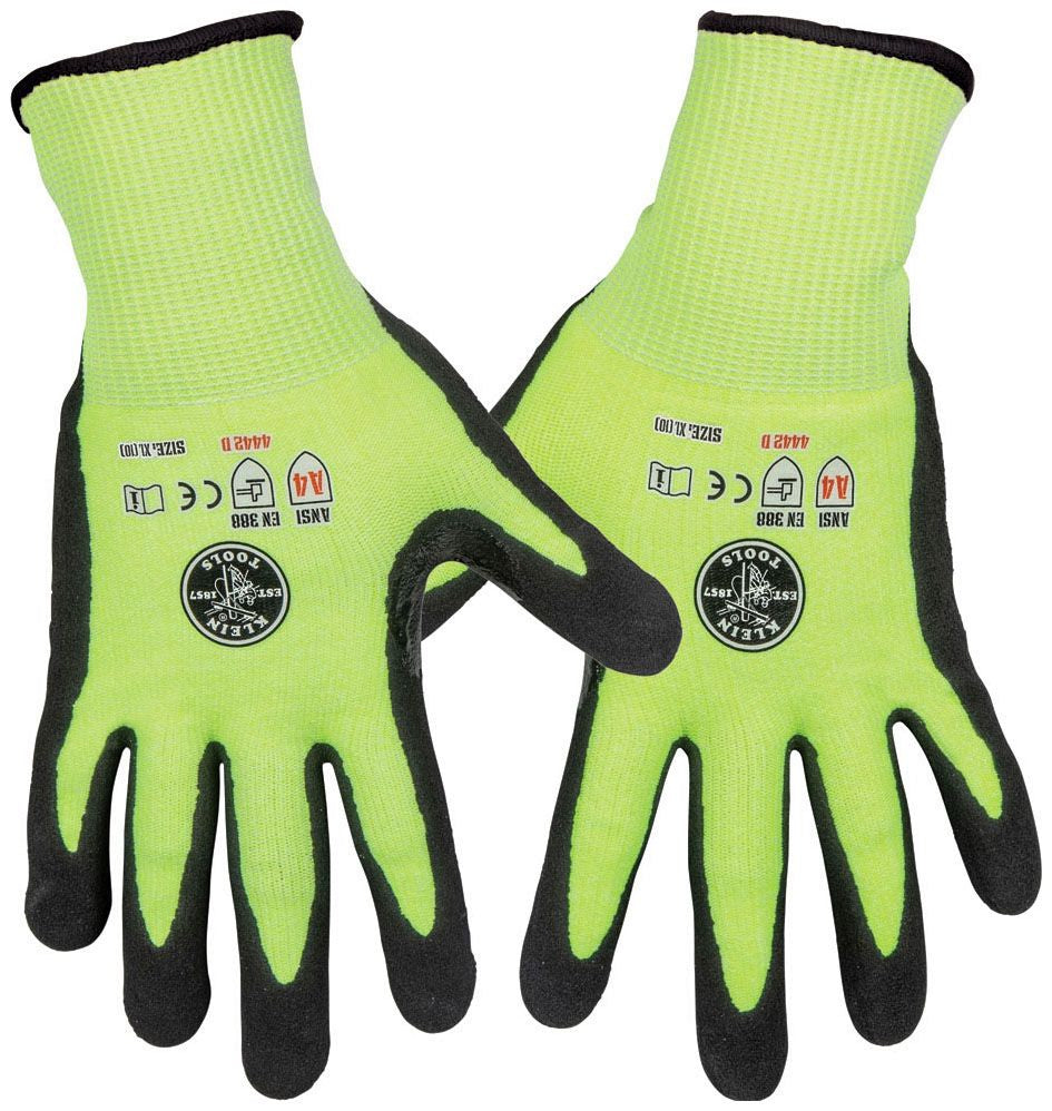 Klein 60198 Work Gloves, Cut Level 4, Touchscreen, X-Large, 2-Pair