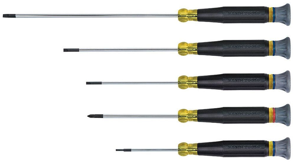 Klein 85614 Screwdriver Set, Electronics Slotted and Phillips, 5-Piece