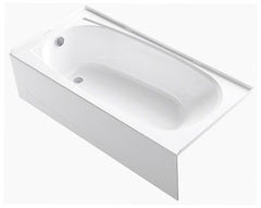 Sterling 71041110-0 Performa Vikrell Left Drain 3-Wall Alcove Bathtub 35 gal 60-1/4 in L x 30-1/4 in W x 16-1/4 in H