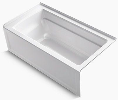 Kohler K-1123-RA-0 Archer Bathtub White 60 inches x 32 inches x 19 inches