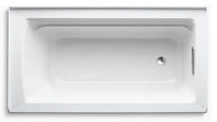 Kohler K-1123-RA-0 Archer Bathtub White 60 inches x 32 inches x 19 inches