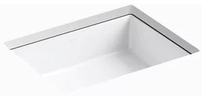 Kohler K-2882-0 Verticyl Under-Mount Vitreous China Rectangular Bathroom Sink, 19-13/16 in L x 15-5/8 in W x 6-3/4 in H