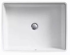 Kohler K-2882-0 Verticyl Under-Mount Vitreous China Rectangular Bathroom Sink, 19-13/16 in L x 15-5/8 in W x 6-3/4 in H