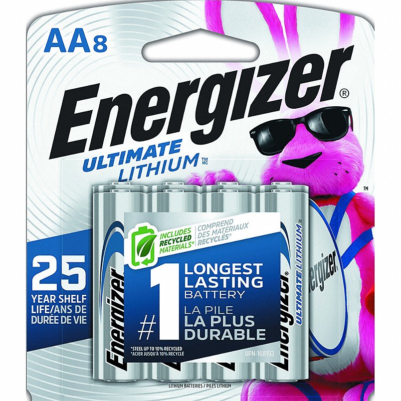 Energizer L91SBP-8 L91 1.5V Cylindrical Primary Ultimate Lithium AA Batteries, 8-Pack