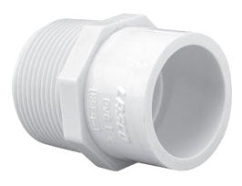 LASCO 436-102 PVC Adapter 1 Inch MPT x Slip White